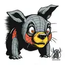 winnie the pooh with spiderman's eyes  tattoo design idea