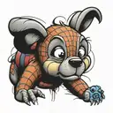 winnie the pooh with spiderman's eyes  tattoo design idea