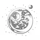 Moon with MTG tattoo design idea