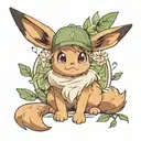Eevee wearing an ivy cap tattoo design idea