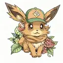 Eevee wearing an ivy cap tattoo design idea