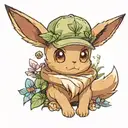 Eevee wearing an ivy cap tattoo design idea