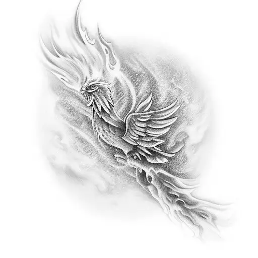 fire Phoenix sleeve tattoo design idea