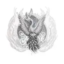 fire Phoenix sleeve tattoo design idea