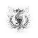 fire Phoenix sleeve tattoo design idea