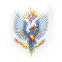 fire Phoenix sleeve tattoo design idea