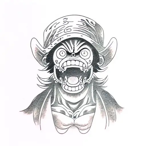 monkey d luffy tattoo design idea