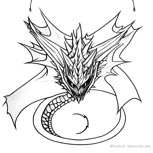 smaug with broken sword tattoo design idea