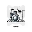A drum set with motorcycle handlebars as the drumsticks tattoo design idea