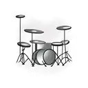 A drum set with motorcycle handlebars as the drumsticks tattoo design idea