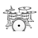 A drum set with motorcycle handlebars as the drumsticks tattoo design idea