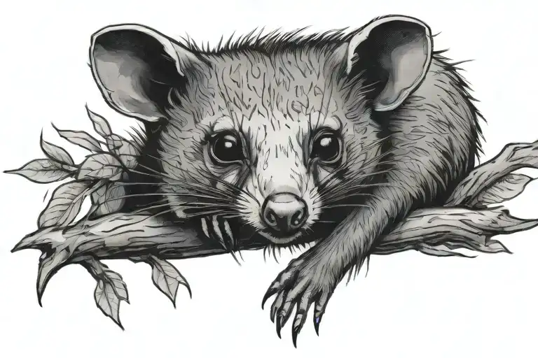 possum tattoo design idea