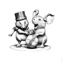 The giving tree with the niy but the boy is topo gigio wearing an Argentina soccer jersey and doing the topo gigio  tattoo design idea