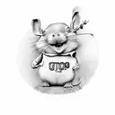 The giving tree with the niy but the boy is topo gigio wearing an Argentina soccer jersey and doing the topo gigio  tattoo design idea