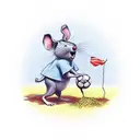 The giving tree with the boy but the boy is topo gigio wearing an Argentina soccer jersey and doing the topo gigio  tattoo design idea