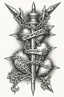 Two Daggers and a Heart in Chains tattoo design idea