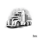 semi-truck with guitar and apron on  tattoo design idea