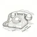telephone from Scream with words "Whats your favorite scary movie?" written near it. little to no blood  tattoo design idea