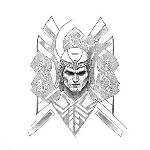 draw a full sleeve tattoo based on illyrian warriors tattoo design idea