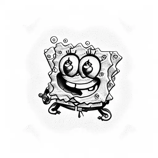sponge bob square pants tattoo design idea