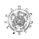 A book with mechanical gears and cogs, symbolizing the merging of engineering and literature tattoo design idea