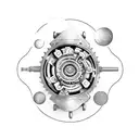A book with mechanical gears and cogs, symbolizing the merging of engineering and literature tattoo design idea