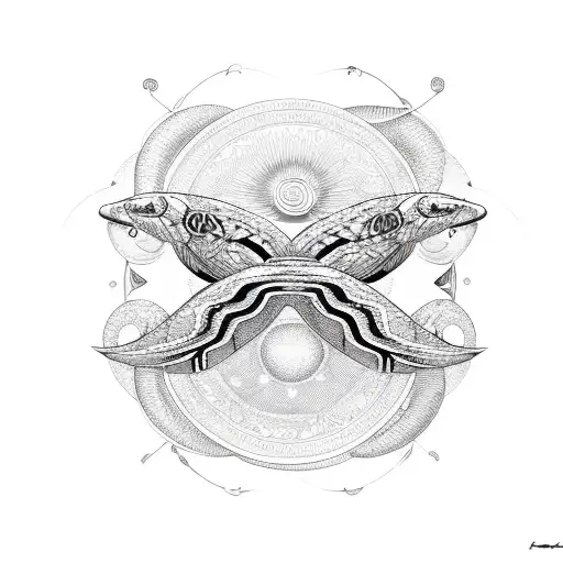 Snake butterflies the sun moon and star tarot cars tattoo design idea