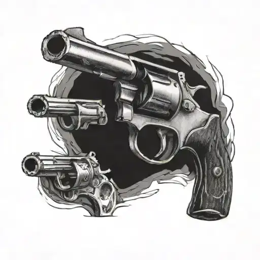 revolver gun tattoo design idea