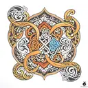 infinity shape in damru  tattoo design idea