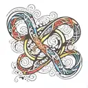 infinity shape in damru  tattoo design idea