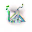 musical bars with rainbow coloured notes tattoo design idea