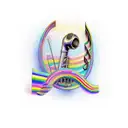 musical bars with rainbow coloured notes tattoo design idea