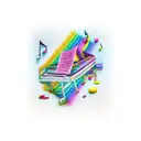 musical bars with rainbow coloured notes tattoo design idea