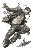 man falling tattoo design idea