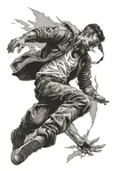 man falling tattoo design idea