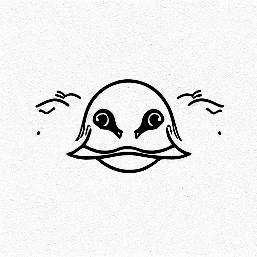 goose face smiling tattoo design idea