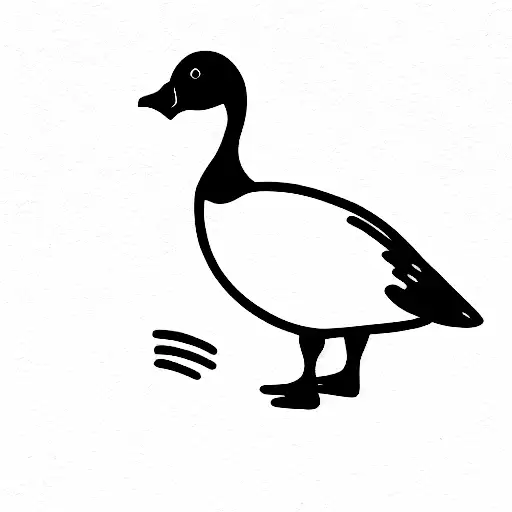 goose with smile tattoo design idea