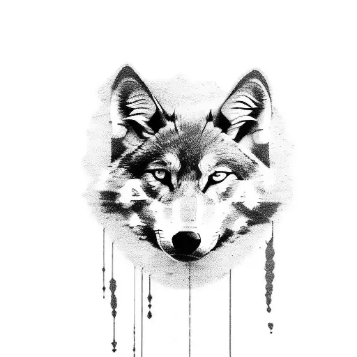 Rise Against lyrics merged with a wolf silhouette tattoo design idea
