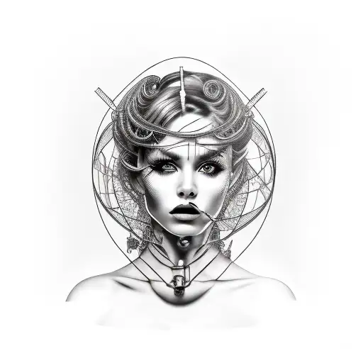 sexy lady in bondage  tattoo design idea