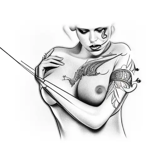 sexy lady in bondage  tattoo design idea