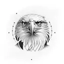 A majestic eagle overlooking a serene mountain landscape tattoo design idea