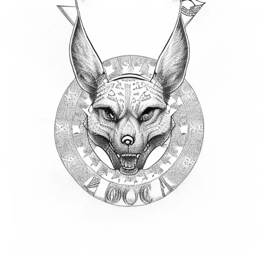 hiking with american flag  tattoo design idea