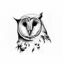 barn owl swooping down side view tattoo design idea