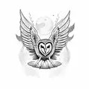 barn owl swooping down side view tattoo design idea