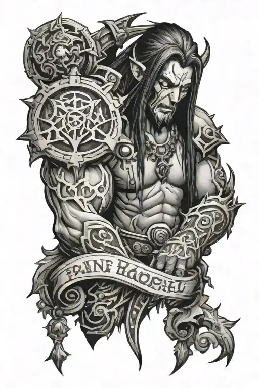world of Warcraft, pain hatred grief sorrow tattoo design idea