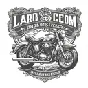 emblem written Lauro's Custom Garagem with an old motorcycle, with a mustache and also with a writing from since 2019 tattoo design idea