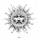 Flower, god of sun, Apollo,  tattoo design idea