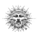 Flower, god of sun, Apollo,  tattoo design idea