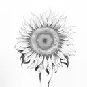 "find someone who grows flowers in the darkest parts of you" written vertically with sunflowers at the send tattoo design idea