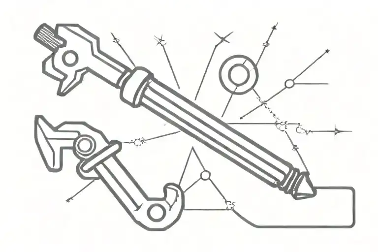 wrench spark plug tattoo design idea